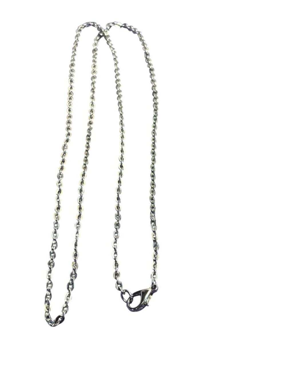 Vintage 90s Silvertone Chain Necklace Lobster Clasp 30 inches Long